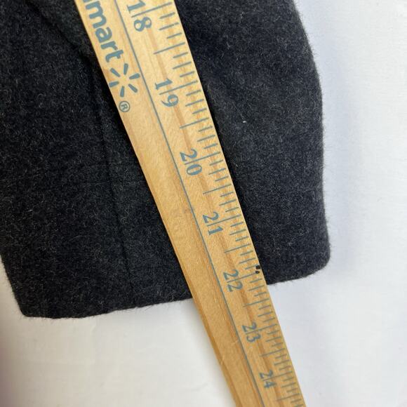 Calvin Klein Wool Blend Jacket Pea Coat Double Breasted Women 8 Black Warm - Picture 11 of 16